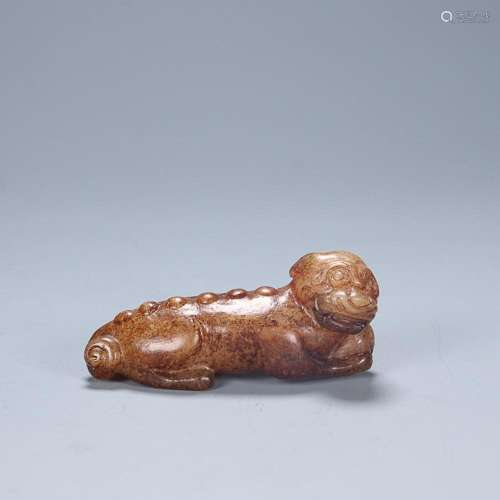 HETIAN JADE AUSPICIOUS BEAST CARVING