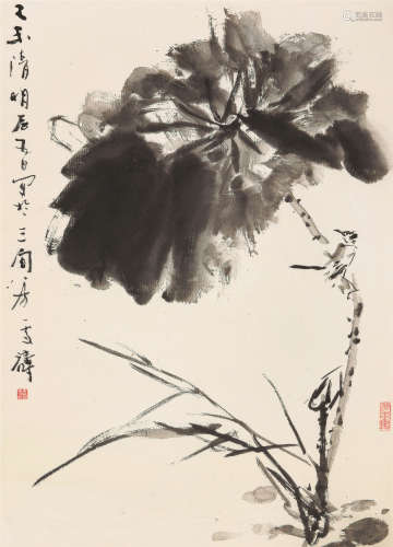 王雪涛（1903～1982） 1979年作 夏塘幽韵 立轴 水墨纸本