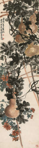 吴待秋（1878～1949） 1926年作 葫芦 立轴 设色纸本