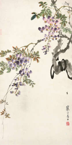 江寒汀（1903～1963） 紫藤 立轴 设色纸本