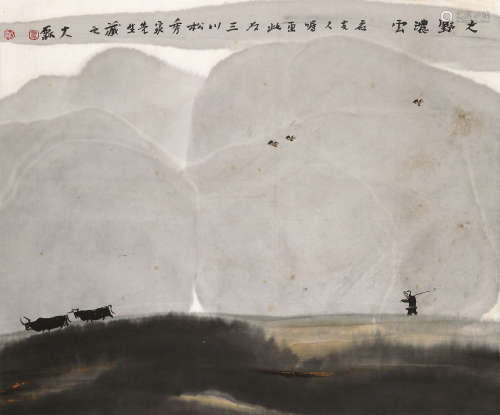 贾又福（b.1942） 大野浓云 立轴 设色纸本