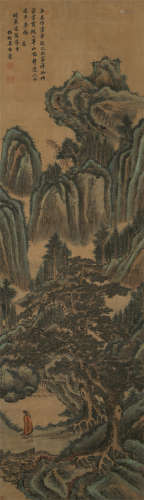 吴伟业（1609～1672）（款） 闲吟觅句 立轴 设色绢本