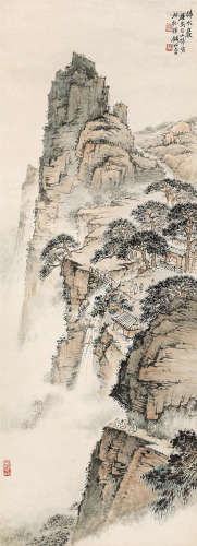 钱松岩（1899～1985） 拂水岩 立轴 设色纸本