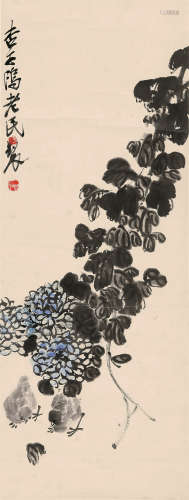 齐白石（1864～1957） 东篱闲情 立轴 设色纸本
