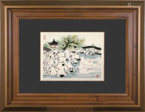 吴冠中（1919～2010） 苏州园林 镜心 设色纸本