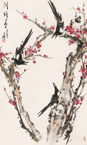 王雪涛（1903～1982） 1979年作 四季有喜 立轴 设色纸本