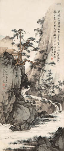 陈少梅（1909～1954） 1947年作 长夏山居 立轴 设色纸本