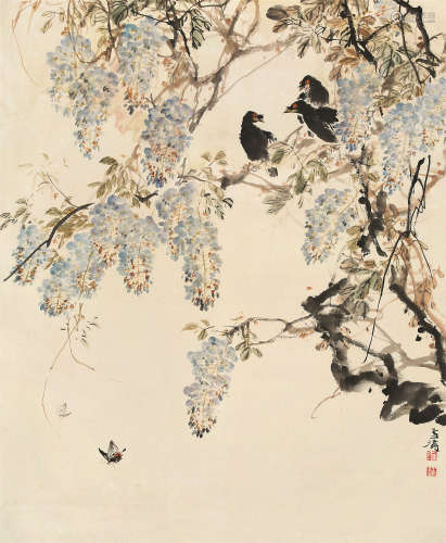 王雪涛（1903～1982） 闹春图 镜心 设色纸本