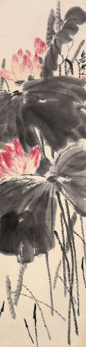 齐白石（1864～1957） 红莲相依 镜心 设色纸本