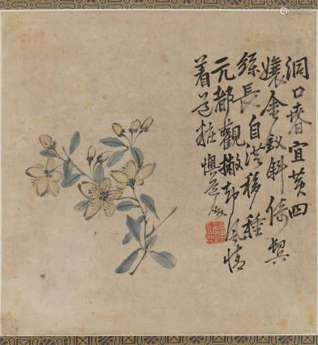 李鱓 花卉  立轴 纸本