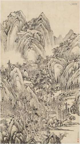 张宗苍（1686～1756） 山林幽隐图 立轴 水墨纸本