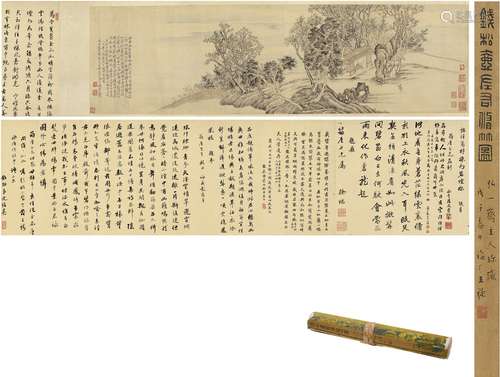 钱杜（1764～1845） 1817年作 左右修竹图 手卷 设色绢本