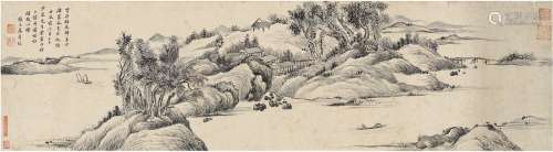 张之万（1811～1897） 1892年作 江行春色图 镜片 水墨纸本