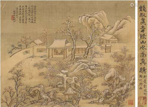 钱杜（1764～1845） 1826年作 山居雪景图 镜片 设色绢本