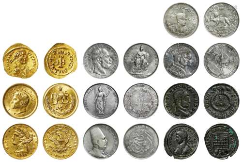 现代·外国金、银、铜币一组十枚