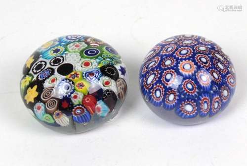 2 Millefiori Paperweights