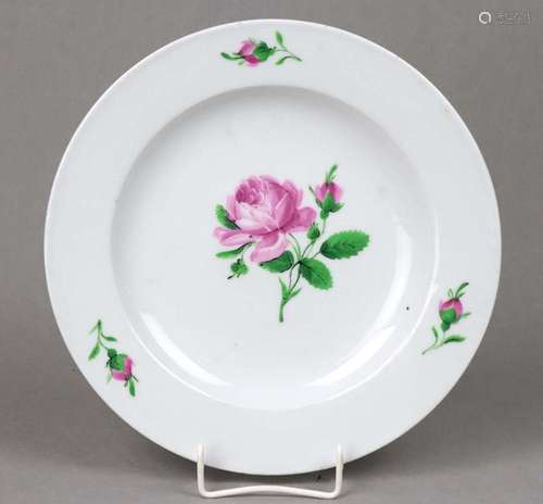 Meissen Speiseteller *Rote Rose* 19, Jhd.