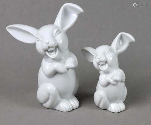 2 Rosenthal Figuren *Lachender Hase* M.H. Fritz