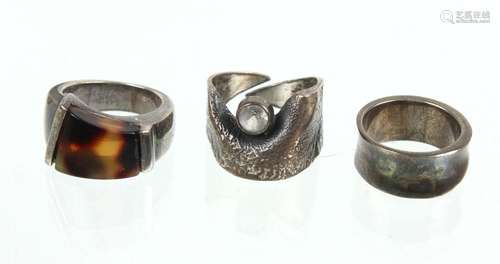 3 Statement Ringe in Silber