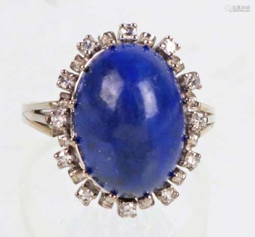 Lapislazuli Ring mit Brillanten - WG 750