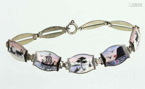 Art Deko Armband mit Emaille