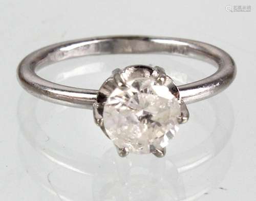 Ring mit Brillant Solitär 1,5 ct. - WG 750