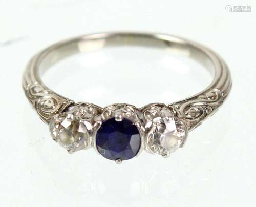 Saphir Ring mit Brillanten - WG