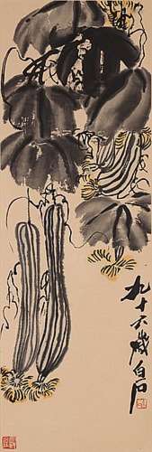 A Chinese woodblock print after Qi Baishi (1864-1957).