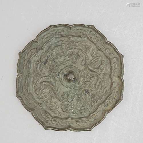 A presumably Korean bronze mirror, 19th Century or older.