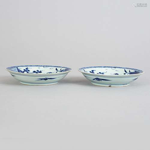 A pair of blue and white dishes, Tianqi/Chongzhen, 17th Cent...