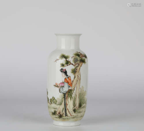 Wang Qi, Chinese painted porcelain vase
