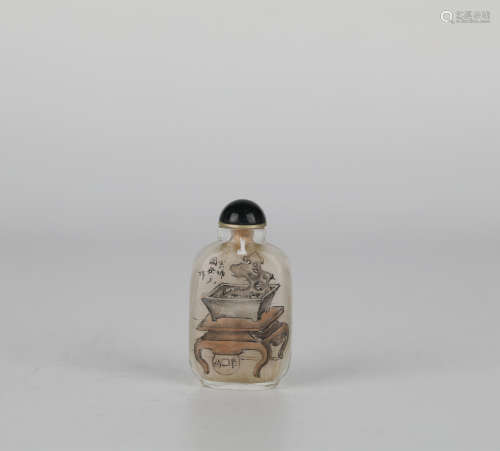 Zhou Leyuan,glass painted snuff bottle
