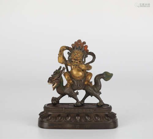 Chinese Bronze Statue of God of Wealth，18th