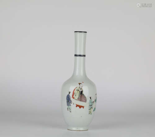 Chinese Fencai Figure Vase，17th