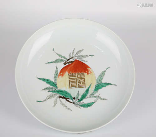 Pastel Peach Plate, Kangxi