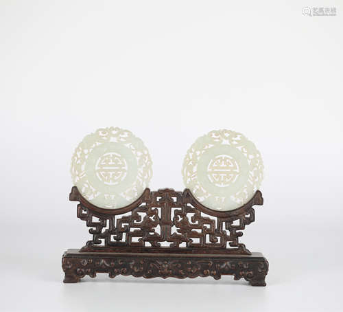 Chinese Hetian jade ornaments，19th