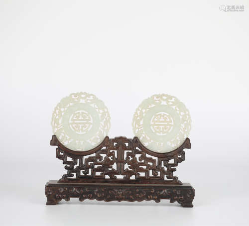 Chinese Hetian jade ornaments，19th