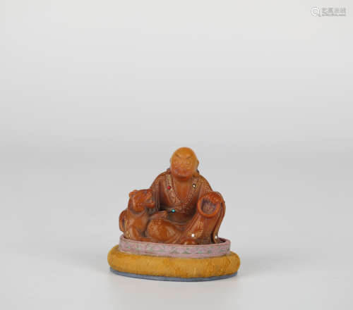 Chinese Shoushan stone Tianhuang figure ornaments