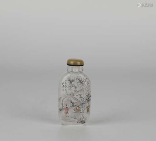 Peiying, painted inside glass snuff bottle