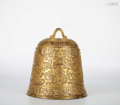 Chinese gilt bronze bell