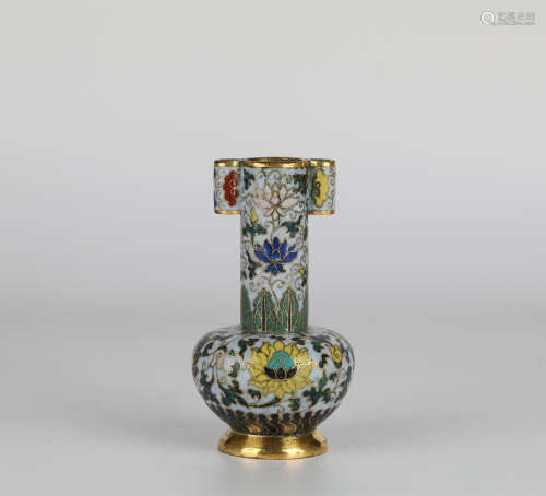 Chinese cloisonn enamel vase