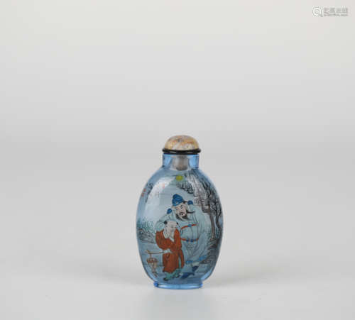 Glass painted snuff bottle