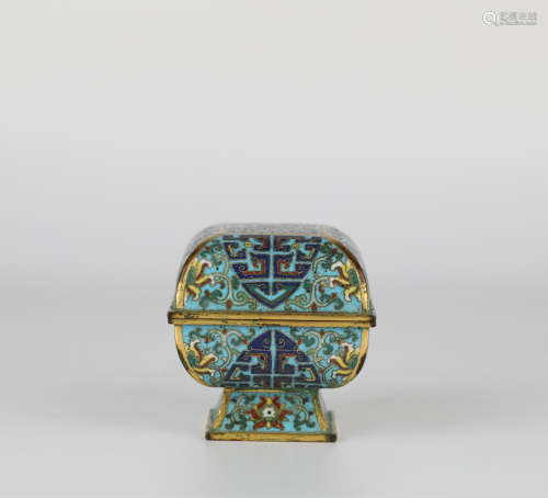 Chinese cloisonné enamel lid box,Qing