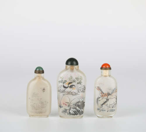 Glass painted snuff bottles,One group