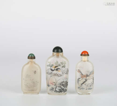 Glass painted snuff bottles,One group