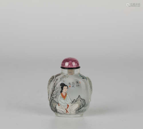 Glass painted snuff bottle