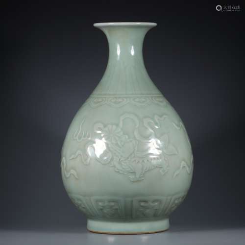 Green glazed jade pot spring bottle