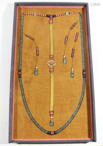 String With Sapphire Beads, Ruby And Lapis Lazuli, China