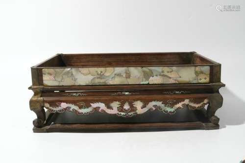 Rosewood Dish With Mother-Of-Pearl Inlay, China
