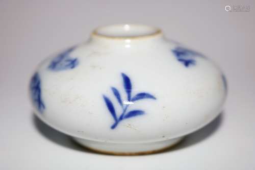 Blue And White Porcelain Water Vessel, China